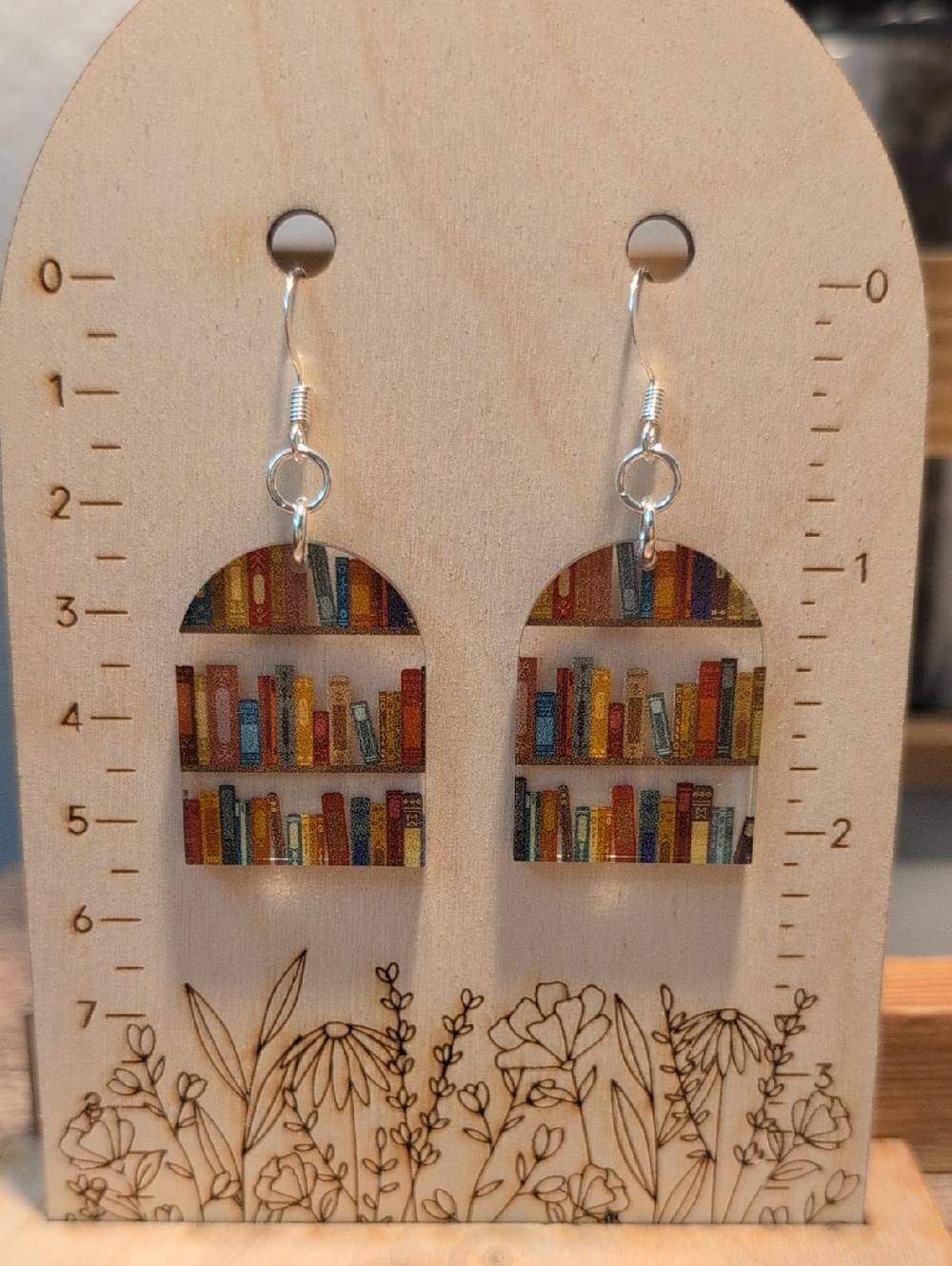 Library Shelf Arch Earrings - Book Lovers, Teachers, Students - Picture 3 of 3